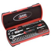SAM - Set Mit Durchgangsknarren Und Durchsteckschlüssel-sortiment 2 In 1