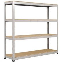 Rayonnage Rapid 1 2440x2440x455-4 Niveaux-agglomérés-ral7001, - Manutan
