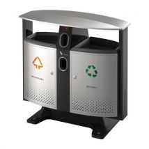 Vepabins - Design-abfallbehälter Für Den Außenbereich Für Batterien Und Selektive Mülltrennung – 2 X 39 L
