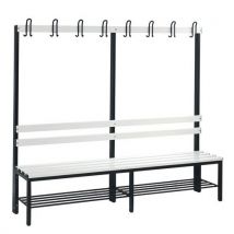 1-seit. Pvc-garderobenb. + Haken, Rückenl., Schuhabl. L 1960,