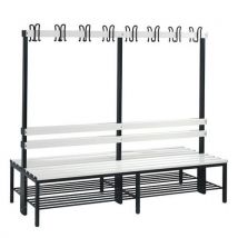 2-seit. Pvc-garderobenb. + Haken, Rückenl., Schuhabl. L 1960,