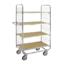 Kongamek - Chariot Fil D'acier Plateaux Métal Esd - 4 Plateaux - Force 250 Kg