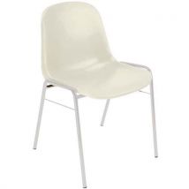 Chaise Coque Piètement Alu Blanc,