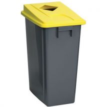 Poubelle De Tri Manutan 80l Couvercle Jaune Canette,
