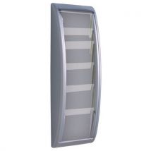 Prospekthalter Quick-fit-system - 5 Fächer 1/3 A4 - Farbe: Aluminium,