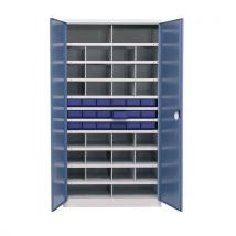 Armoire D'atelier Bleue Hxp=1950x540mm, 28 Cases,