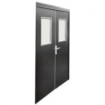 Porte Dble Battante Vitree-8mm 2500x2000- Colo Ris Anthracit, - Manutan