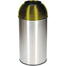 Poubelle Open Dôme 40l - Couvercle Jaune Manutan,