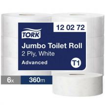 6 Stücke Toilettenpapierrolle Tork Jumbo, Zweilagig, Länge 360 M,