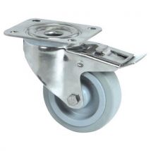 Tente - Roulette Pivotante À Platine Et Frein - Capacité 160 À 400 Kg