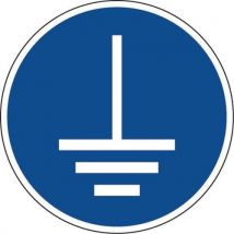 Schild Vor Benutzung Erden, Ø 10 Cm - Aluminium,