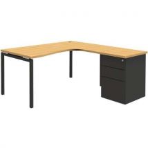 Quadrifoglio - Bureau Compact Avec Caisson - Hêtre - Open