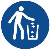 Panneau 20 X 20 Cm (jeter Les Déchets À La Poubelle),
