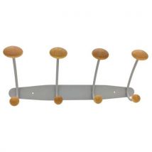 Portemanteau Métal Et Bois L41 Cm Gris,