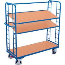 Variofit - Chariot Haut Ergonomique 3 Plateaux Bois - Capacité 500 Kg