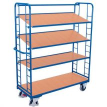 Variofit - Ergonomischer Hoher Wagen Mit 4 Holzplatten - Tragkraft 250 Und 400 Kg