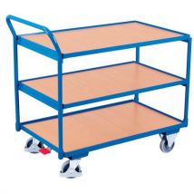 Variofit - Chariot Ergonomique 3 Plateaux Bois -barre Verticale - Capacité 250kg