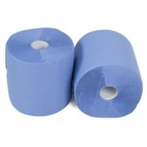 Manutan Expert - Bobine industrielle bleue ouate de cellulose 2 plis - 800 feuilles - Usage alimentaire - Éco-responsable