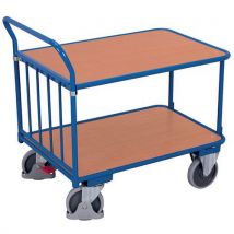 Variofit - Chariot Ergonomique 2 Plateaux Bois -barre Verticale - Capacité 400 Kg