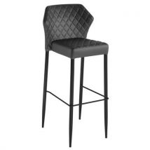 Tabouret Empilable Louis Noir Simili Cuir, - Manutan