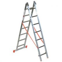 Selbststehende Leiter 2 Ebenen 2,5m Mit Stabilisatorstrebe,