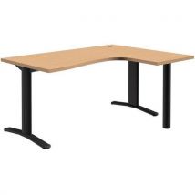 Quadrifoglio - Kompaktschreibtisch Pure - Festes Untergestell - Buche/dunkelgrau