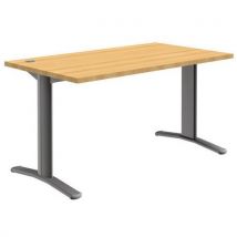 Quadrifoglio - Bureau Droit Pure - Hêtre/aluminium - Piétements Fixes