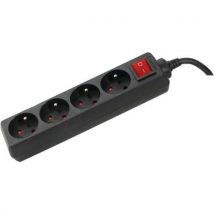 Dexlan - Multiprise 4 Prises Avec Interrupteur Noir - 4.0 M