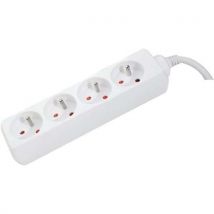 Multiprise 4 Prises Sans Interrupteur Blanche - 4,0 M,