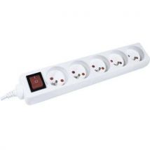 Dexlan - Multiprise 5 Prises Blanche Avec Interrupteur 4,0 M