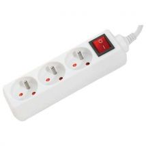 Multiprise 3 Prises Avec Interrupteur Blanche - 1,5 M,