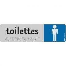 Sign - Plaque De Signalisation En Braille Avec Pictogramme 45 X 170 Mm - Toilette Homme