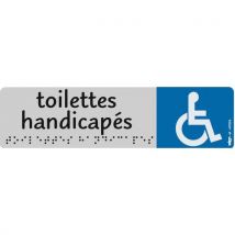 Sign - Hinweisschild Mit Brailleschrift Und Piktogramm 45 X 170 Mm - Behindertentoilette