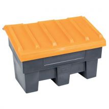 Salz-/sandbeh.-grauer Behälter-gelber Deckel-180 L Manutan, - Manutan