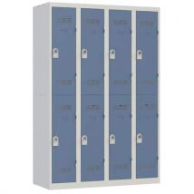 Vestiaire 4 Colonnes 300mm 2 Cases Moraillon Bleu,