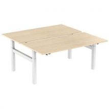 Robberechts - Ergonomischer Gerader Schreibtisch Bench M. Kurbel Und H-förmigem Untergestell, 2 Plätze - Kelli