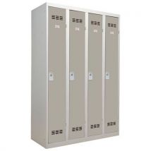 Vestiaire Industrie Propre 4 Colonnes 300mm Clés Taupe,