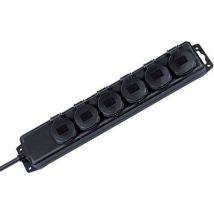 Brennenstuhl - Socle 6 Prises Noir Ip44 Avec Volets,