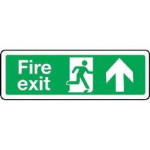 Self adhesive vinyl fire exit up sign hxw 150x450mm
