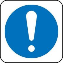Self adhesive vinyl exclamation mark sign hxw 400x400mm