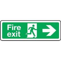 Self adhesive vinyl fire exit right sign hxw 200x600mm