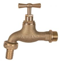 Ribimex - Robinet De Jardin Laiton Entrée 1/2 Et Nez De Robinet - Ø Tuyau 15 Mm