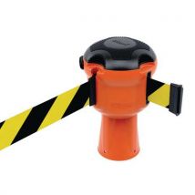 Skipper Retractable Barrier With Black/yellow Chevron Tape,
