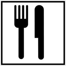 Brady - Hinweispiktogramm In Schwarz-weiß - Selbstklebend - Restaurant