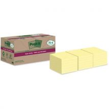 18 Pièces Notes Super Sticky Recyclées 76x76 Mm 14 + 4 Blocs Jaune,