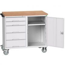 Etabli 980x1050mm - 5 Tiroirs - Gris Clair,