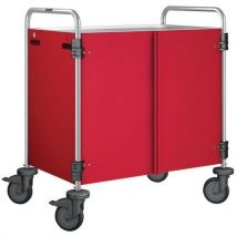 Chariot De Service Habillage Rouge - 3 Plateaux,