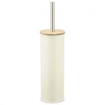 Pot À Balai Avec Brosse Wc - Metal/bois - Crème - Arvix,