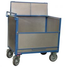 Fimm - Chariot Conteneur Acier Galvanisé Avec Couvercle - 1 Panneau Rabattable - Force 500kg - Fimm