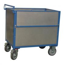 Fimm - Containerwagen Aus Verzinktem Stahl Ohne Deckel - 1 Klappbares Wandteil - Tragkraft 500 Kg - Fimm